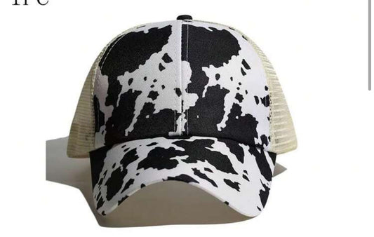 Cow Print Pony Cap