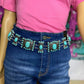 Silver and Turquoise chain belt