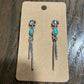 Turquoise long flower earrings