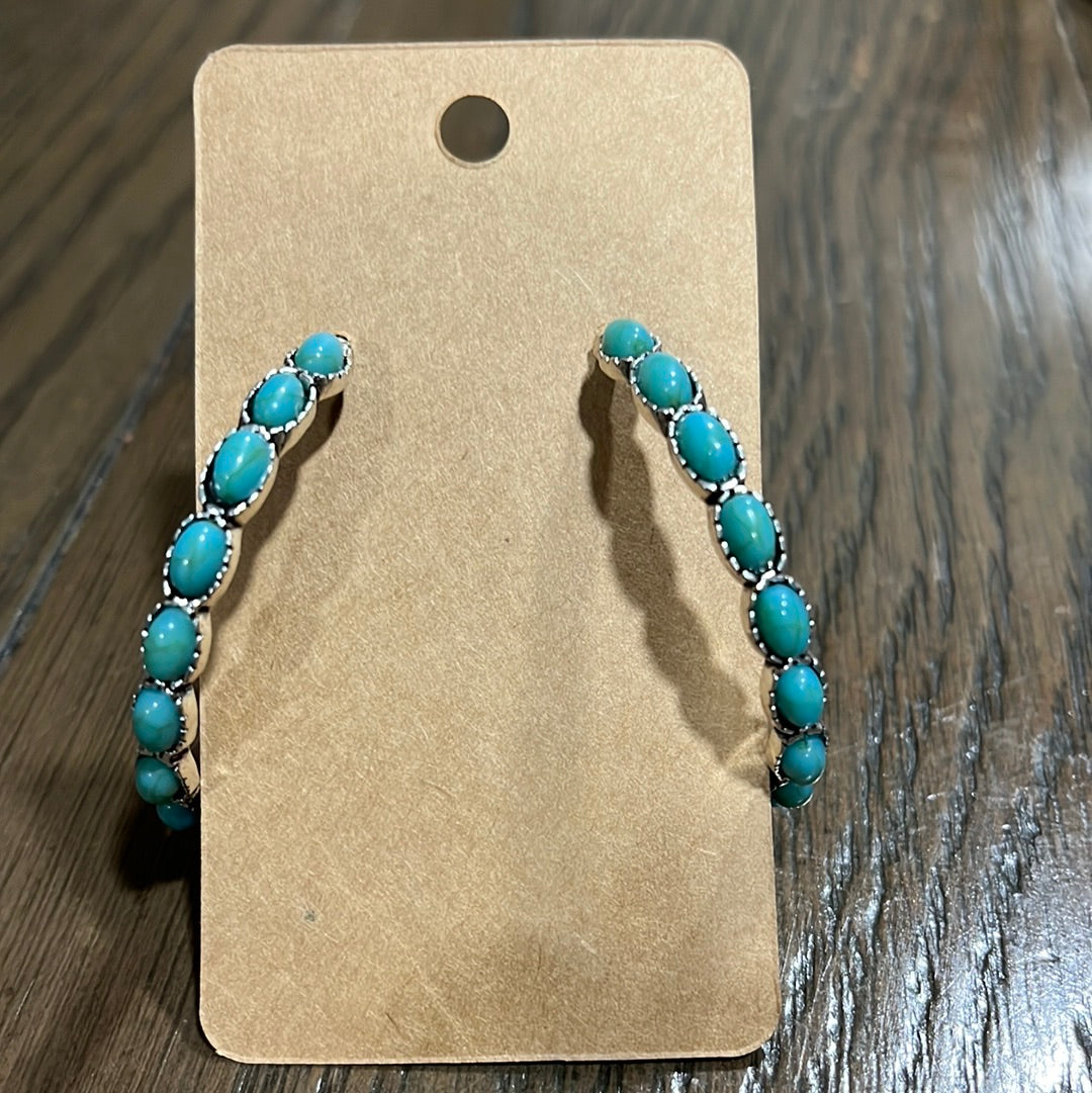 Turquoise Hoops