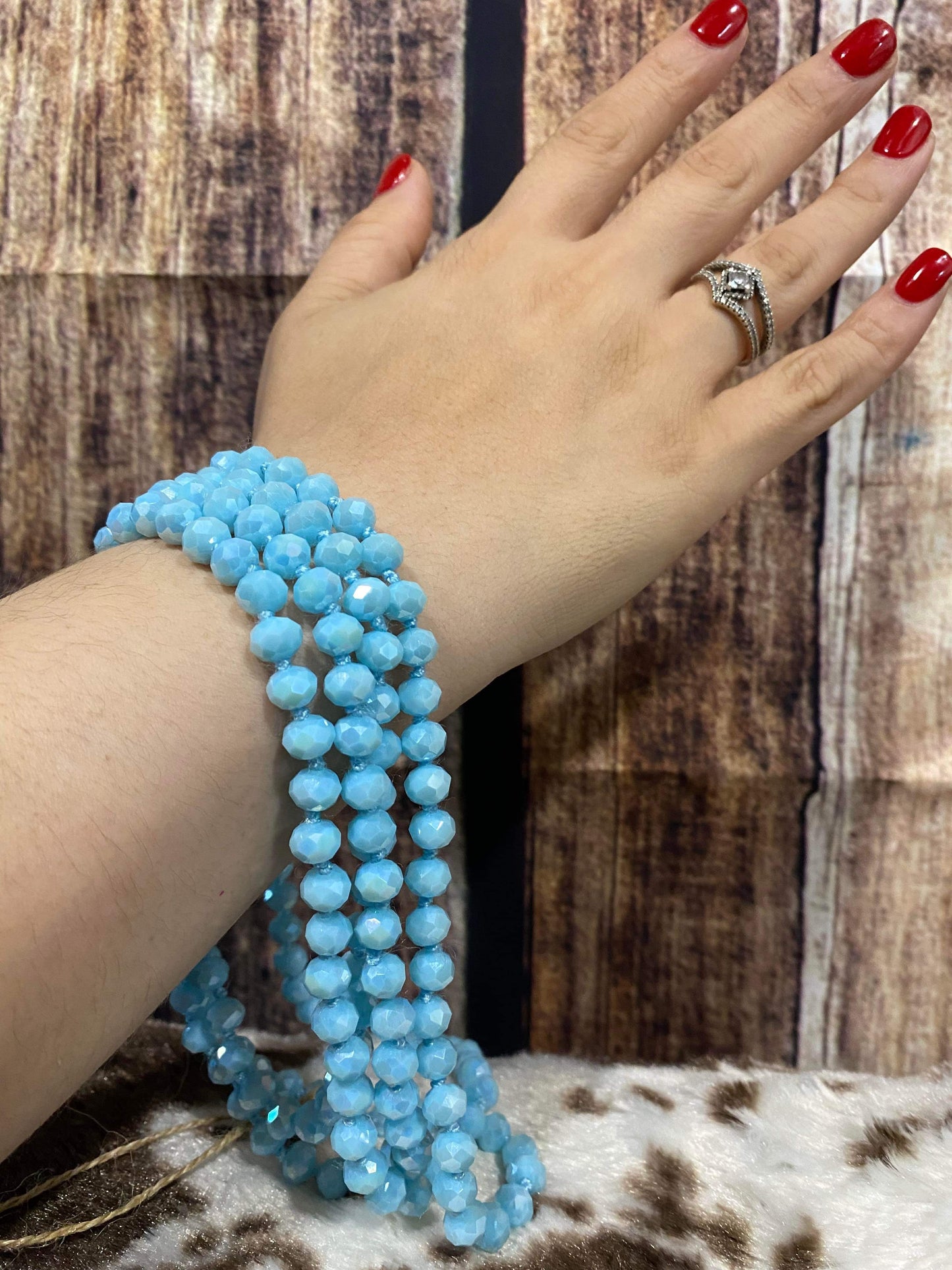 SKY BLUE BEADED NECKLACE