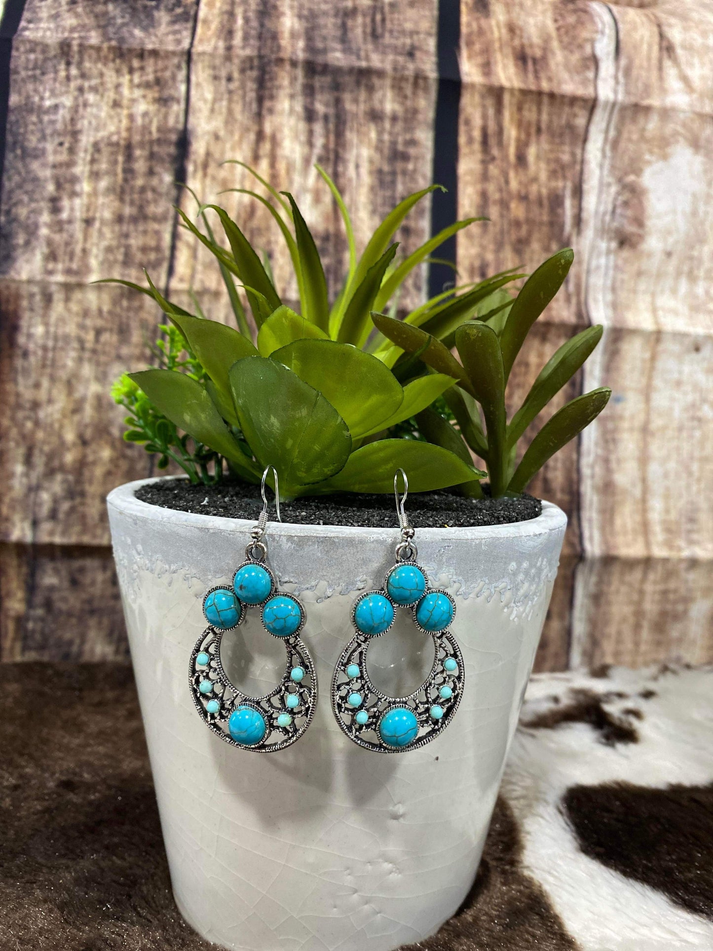 4 STONE TURQUOISE EARRINGS