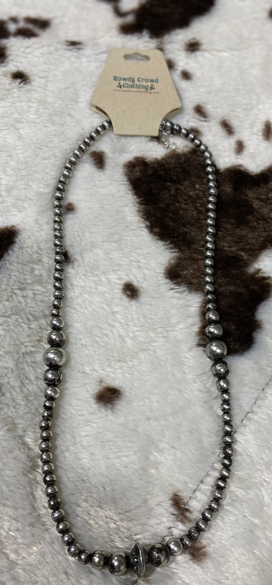 Silver Beaded Necklace