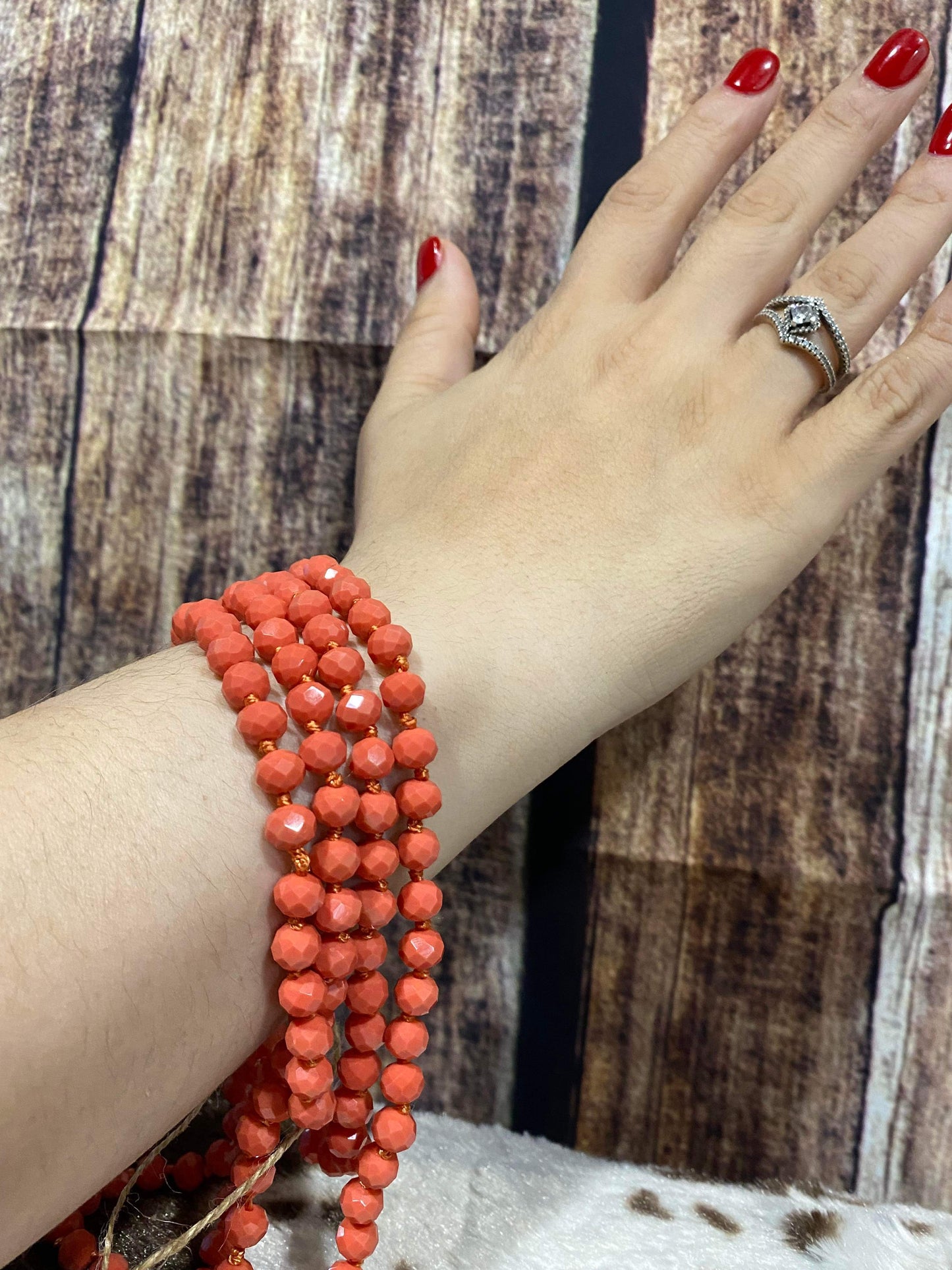 CORAL BEADED NECKLACE