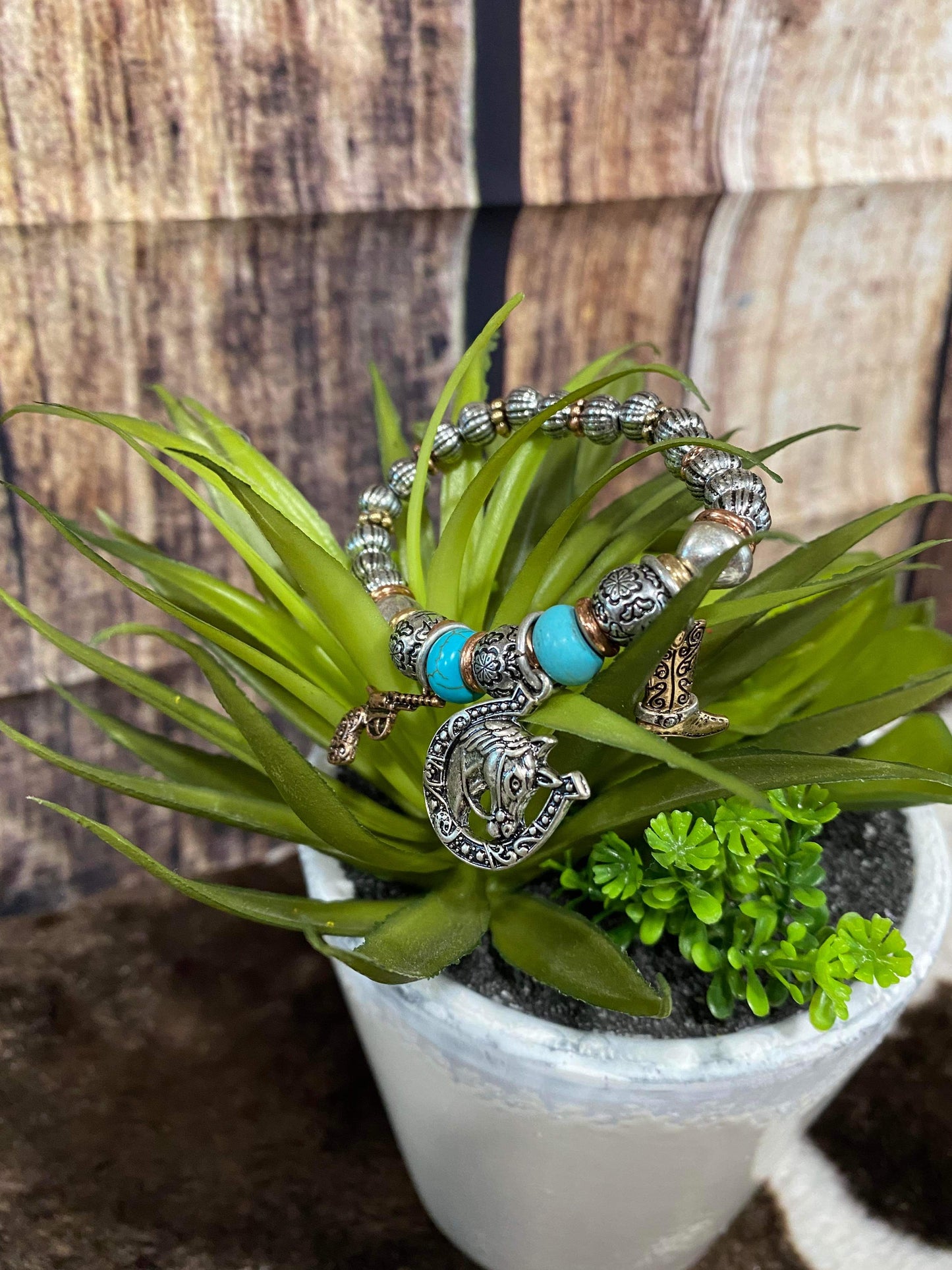 3 CHARM TURQUOISE BRACELET