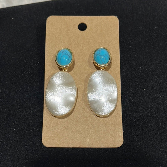 TURQUOISE and PEARL EARRINGS