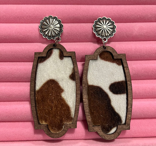 COW PATTERN DROP EARRINGS