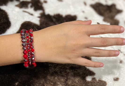 Dark Red Bead Bracelet