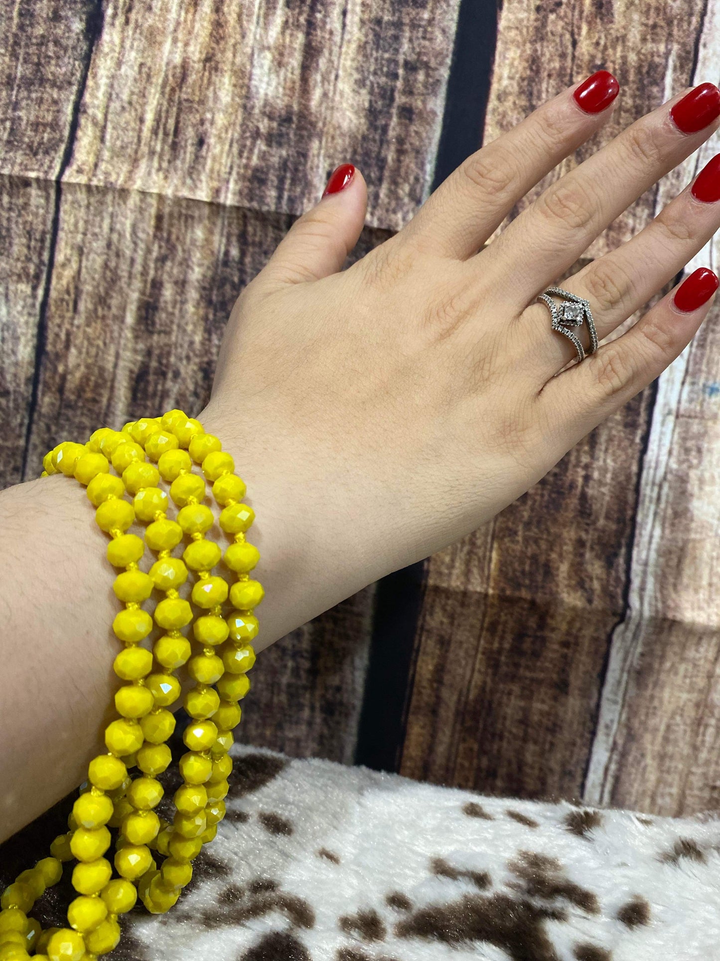 YELLOW BEADED NECKLACE